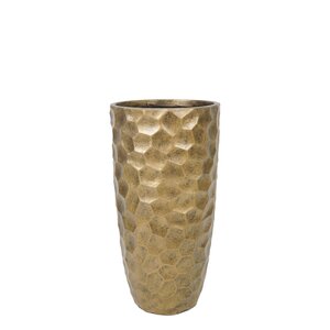 Pot Hexagon hoog fibre clay D 23 x H 46 cm Gold