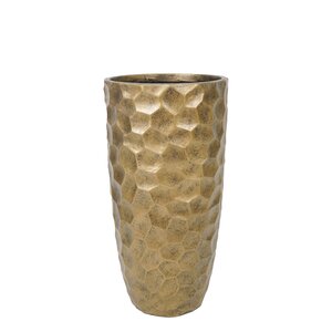 Pot Hexagon hoog fibre clay D 31,5 x H 61 cm Gold