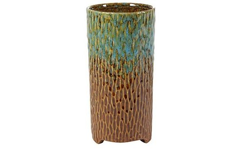 Pot hoog Carice blauw-bruin D12 H25