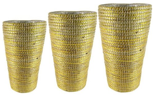 Pot hoog set van 3 Yasmijn geel D38 H70
