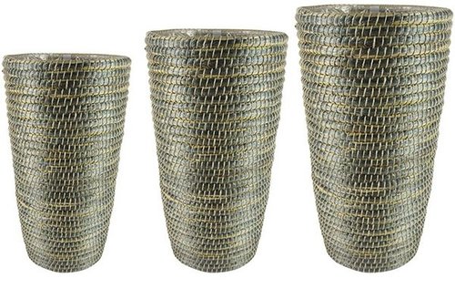 Pot hoog set van 3 Yasmijn grijs D38 H70