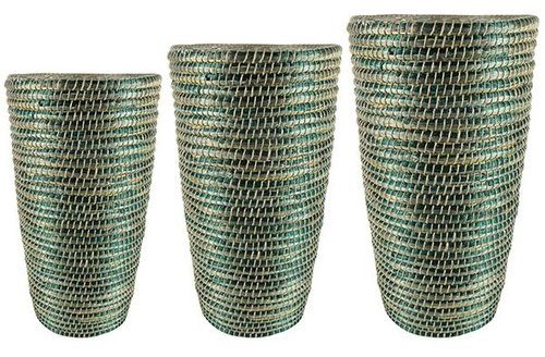 Pot hoog set van 3 Yasmijn groen D38 H70
