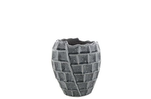Pot hoog Square design blauw D17 H19