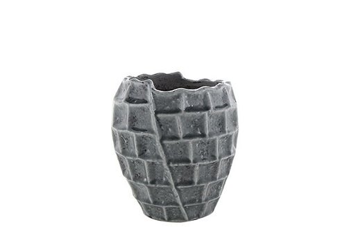 Pot hoog Square design blauw D21 H23