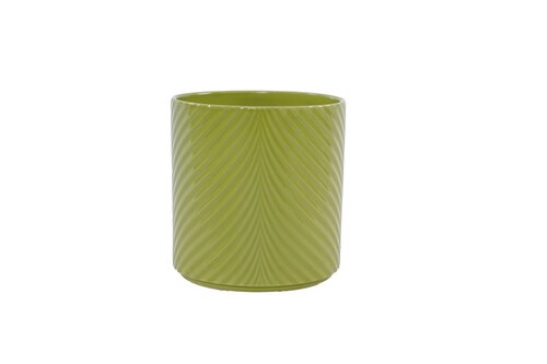 Pot Keramiek Blad - D13xH13cm Groen