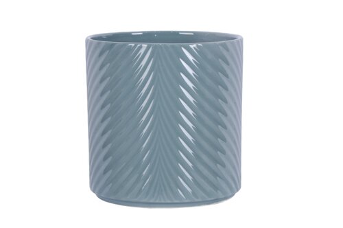 Pot Keramiek Blad - D13xH13cm Petrol