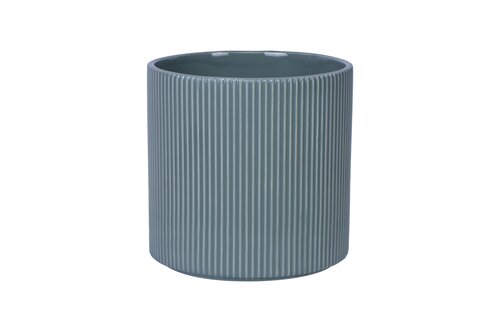 Pot Keramiek Strepen - D13xH13cm Petrol
