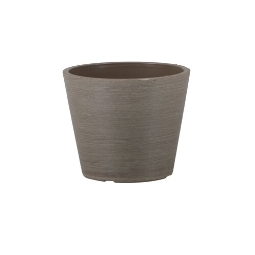 Pot kunststof D 11,8 x H 10 cm brushed brown