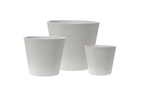 Pot kunststof D 30 x H 27 cm mediterranean beige - afbeelding 2