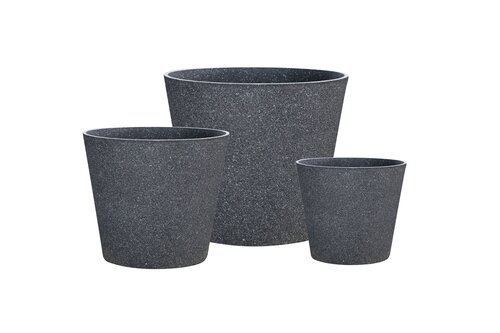 Pot kunststof D 30 x H 27 cm mediterranean black - afbeelding 2