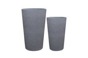 Pot kunststof hoog D 45,5 x H 76 cm mediterranean grey - afbeelding 2
