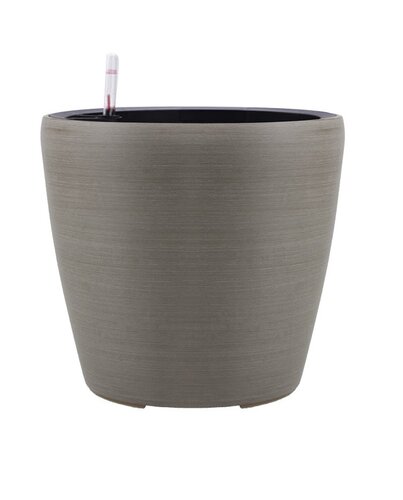 Pot Kunststof incl. Wielen - D 32 x H 31 cm Brushed Taupe