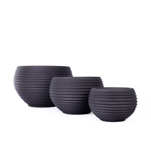 Pot Matt Black Rond - D53x35cm - afbeelding 2