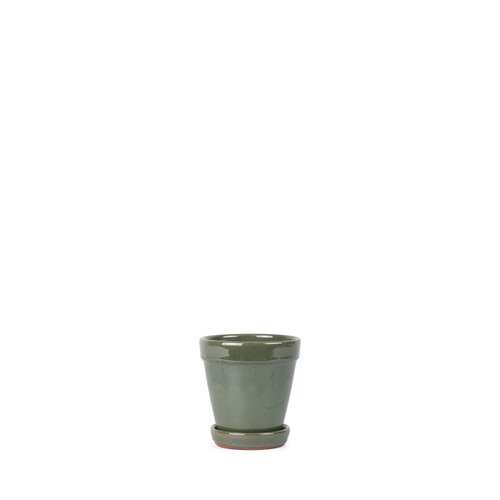 Bloempot met schotel copper blue - D 11 x H 11,5 cm