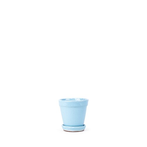 Pot met schotel D 11 x H 11,5 cm Sky blue
