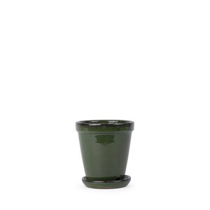 Pot met schotel D 16 x H 17 cm Green/black