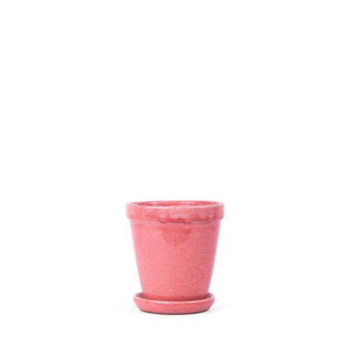 Pot met schotel D 16 x H 17 cm Pale pink