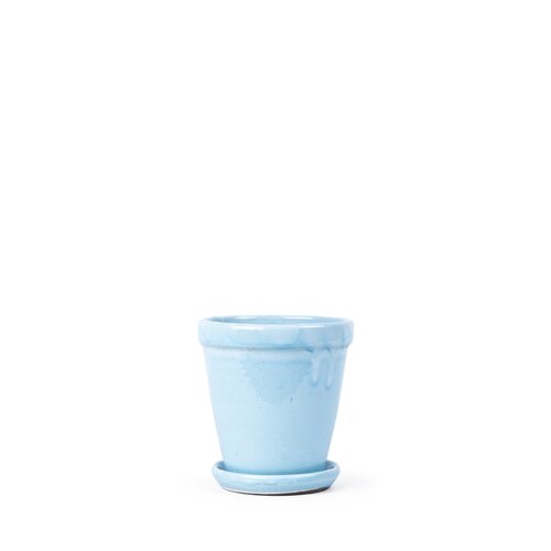 Pot met schotel D 16 x H 17 cm Sky blue