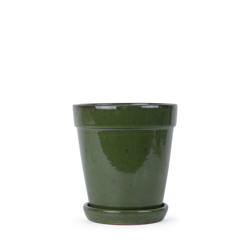 Pot met schotel D 22 x H 24 cm Green/black