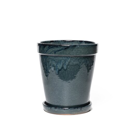 Pot met schotel D 30 x H 33 cm Ocean blue