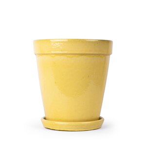Pot met schotel D 30 x H 33 cm Pale yellow