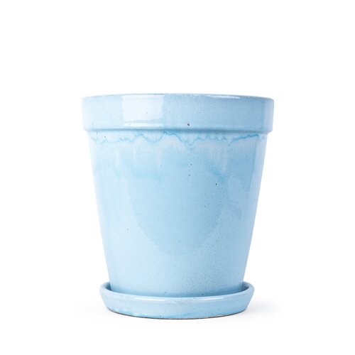 Pot met schotel D 30 x H 33 cm Sky blue