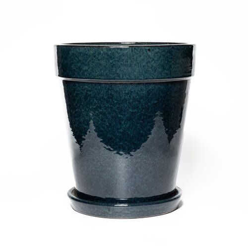 Pot met schotel D 38 x H 44 cm Ocean blue