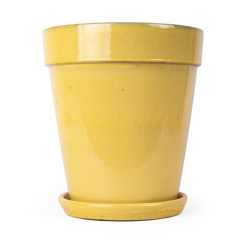 Pot met schotel D 38 x H 44 cm Pale yellow