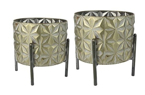 Pot met stand set van 2 Linske goud D31 H33