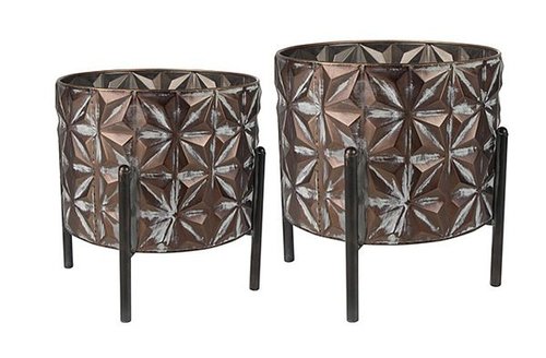Pot met stand set van 2 Linske koper D31 H33