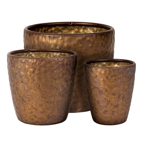 Pot Metaal Antique Copper (Incl. liner) - Ø 23 x H 19 cm - afbeelding 2