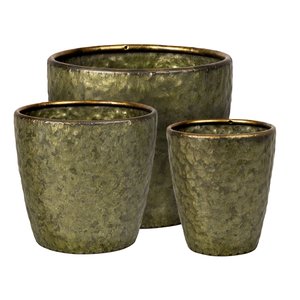 Pot Metaal Antique Gold (Incl. liner) - Ø 19 x H 18 cm - afbeelding 2