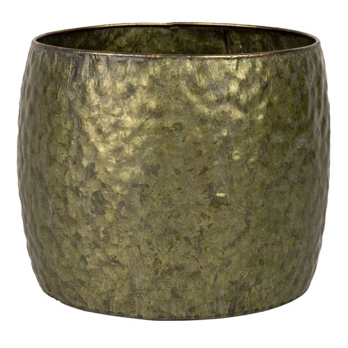 Pot Metaal Antique Gold (Incl. liner) - Ø 25,5 x H 20 cm - afbeelding 1