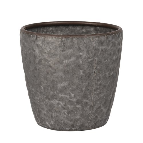 Pot Metaal Antique Grey (Incl. liner) - Ø 19 x H 18 cm - afbeelding 1