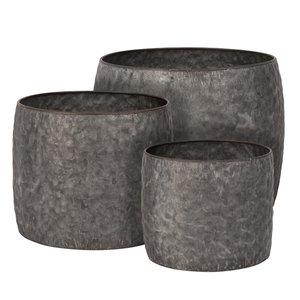 Pot Metaal Antique Grey (Incl. liner) - Ø 21,5 x H 17 cm - afbeelding 2