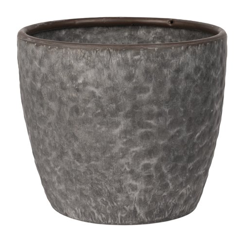 Pot Metaal Antique Grey (Incl. liner) - Ø 23 x H 19 cm - afbeelding 1