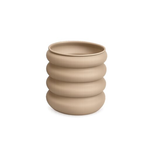 Pot metaal D 25 x H 22 cm lichtbruin