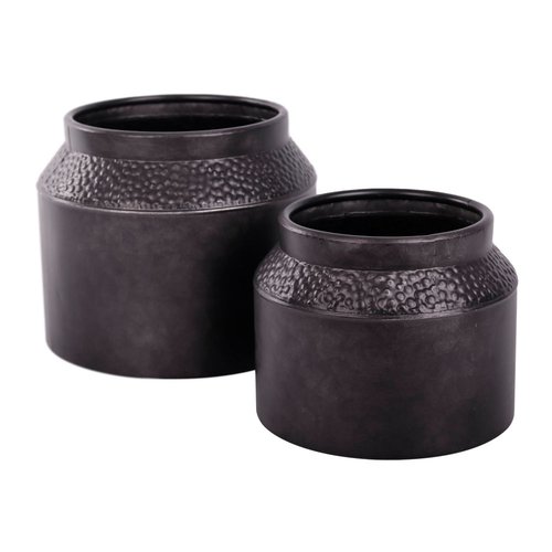 Pot Metaal Rustique Black - H 18,5 x D 23 cm - afbeelding 3