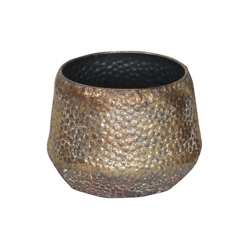 Pot Metaal White Gold - H 14 x D 19 cm