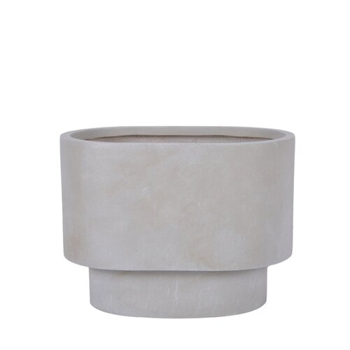 Pot Modern ovaal fibre clay B 32 x D 20 x H 24 cm Beige