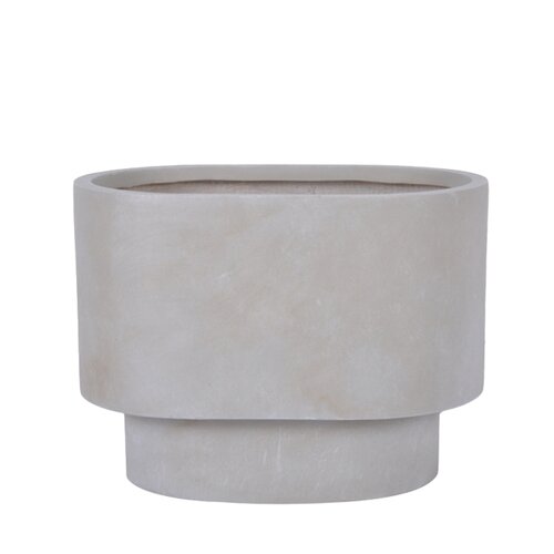 Pot Modern Ovaal Fibre Clay B 42 X D 27 X H 31 Cm Beige