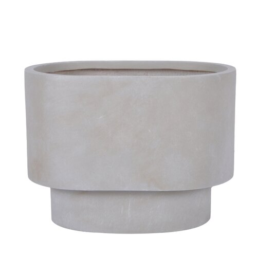 Pot Modern ovaal fibre clay B 52 x D 34 x H 40 cm Beige