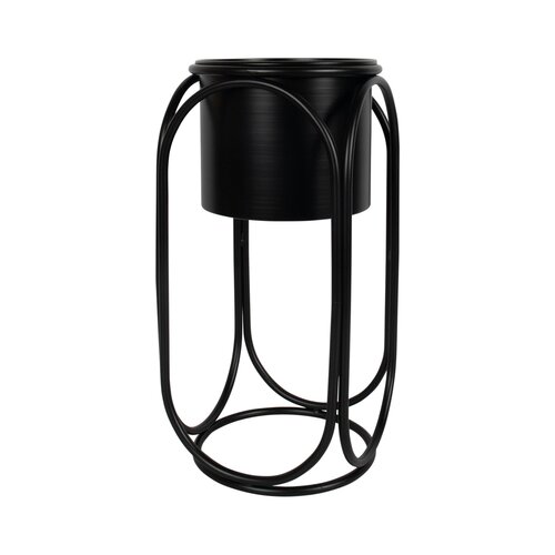 Pot op standaard metaal D 20,5 x H 43,5 cm black