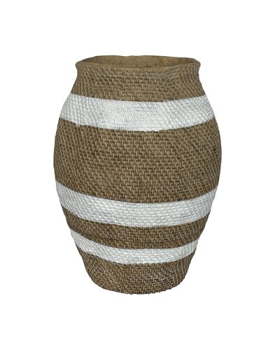  Pot Organisch Strepen D39,5 x H51 cm Wit/Naturel