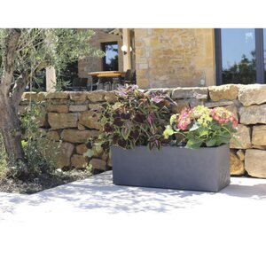 Pot rechthoek Basalt Up - 79,5x29,5x29,5cm Antraciet - afbeelding 4