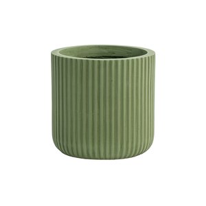 Pot Ribbel Cilinder Fibre Clay D 30 X H 30 Cm Groen