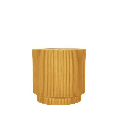 Pot Ribbel Verhoogd Fibre Clay D 24 X H 24 Cm Oker