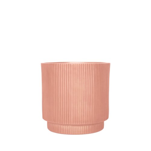 Pot Ribbel Verhoogd Fibre Clay D 24 X H 24 Cm Zalm
