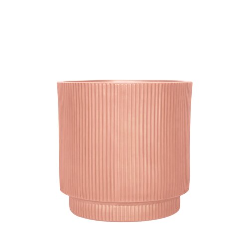 Pot Ribbel Verhoogd Fibre Clay D 30 X H 30 Cm Zalm