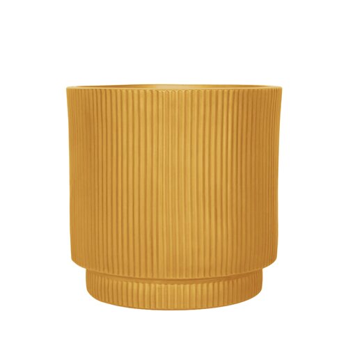 Pot Ribbel Verhoogd Fibre Clay D 37 X H 37 Cm Oker